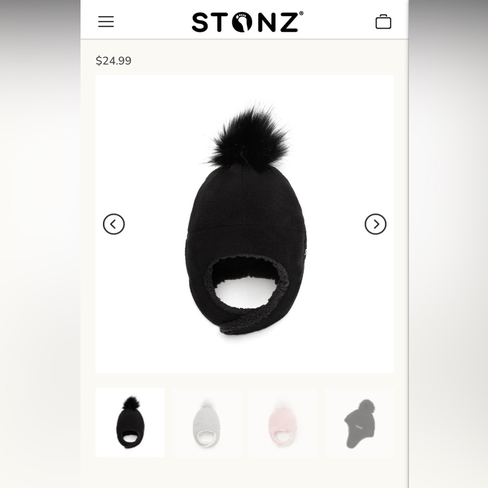 Black stonz fleece hat 6-18m